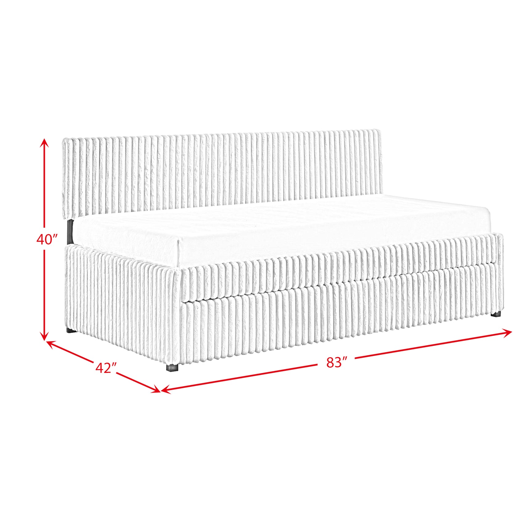 Arden Twin Daybed with Trundle in Corduroy Beige - Tampa Furniture Outlet