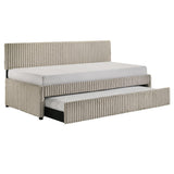 Arden Twin Daybed with Trundle in Corduroy Beige - Tampa Furniture Outlet