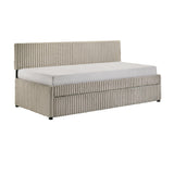 Arden Twin Daybed with Trundle in Corduroy Beige - Tampa Furniture Outlet