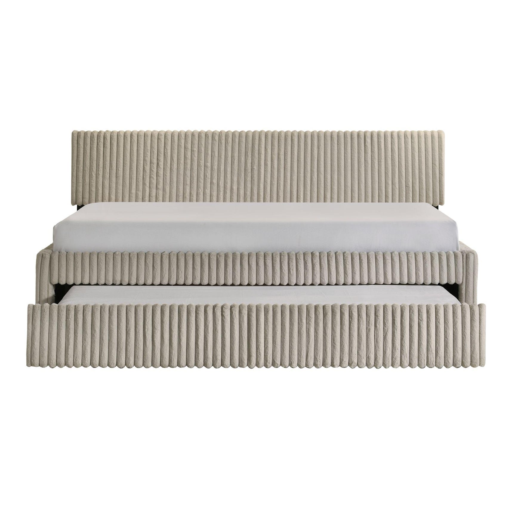 Arden Twin Daybed with Trundle in Corduroy Beige - Tampa Furniture Outlet