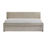 Arden Twin Daybed with Trundle in Corduroy Beige - Tampa Furniture Outlet
