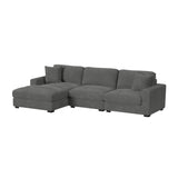 Arizona Modular RHF Armchair with 1 pillow 20" in Steno Charcoal - Tampa Furniture Outlet