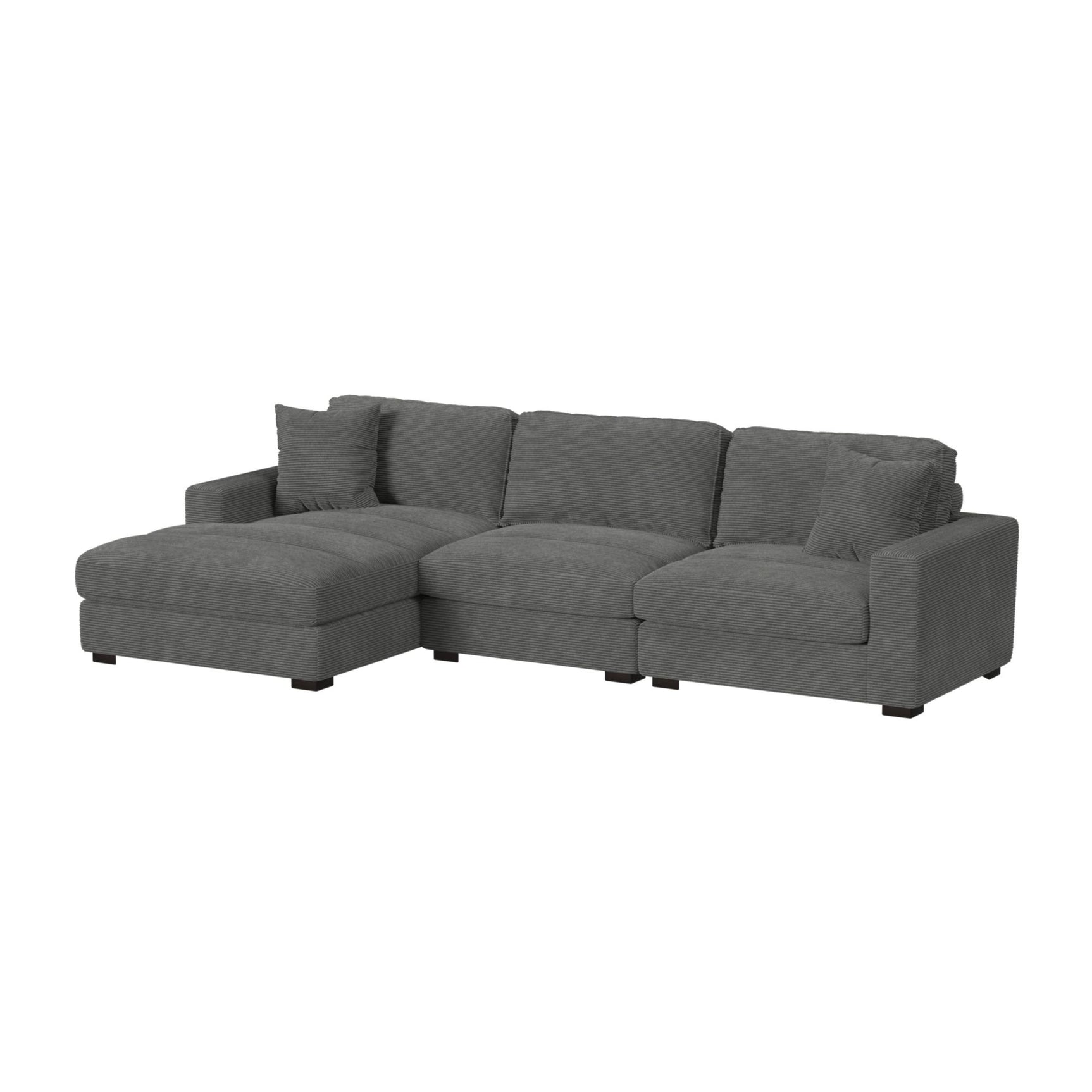 Arizona Modular RHF Armchair with 1 pillow 20" in Steno Charcoal - Tampa Furniture Outlet