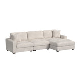 Arizona Modular RHF Chaise with 1 pillow 20" in Steno Beige - Tampa Furniture Outlet