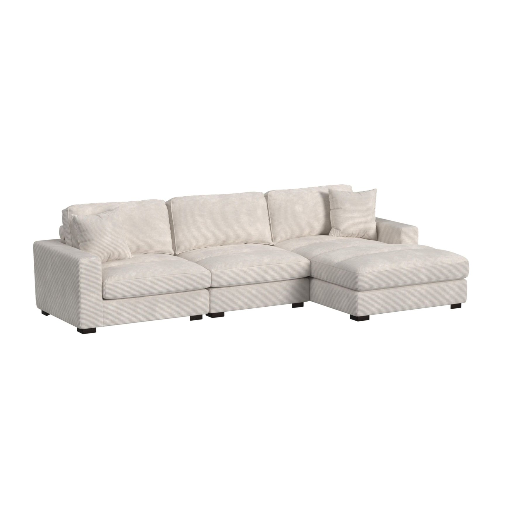 Arizona Modular RHF Chaise with 1 pillow 20" in Steno Beige - Tampa Furniture Outlet