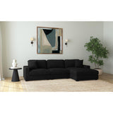 Arizona Modular LHF Armchair with 1 pillow 20" in Steno Black – SKU U-8540-9446-140 | Elements