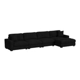 Arizona Modular RHF Chaise with 1 pillow 20" in Steno Black - Tampa Furniture Outlet