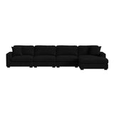 Arizona Modular RHF Chaise with 1 pillow 20" in Steno Black - Tampa Furniture Outlet