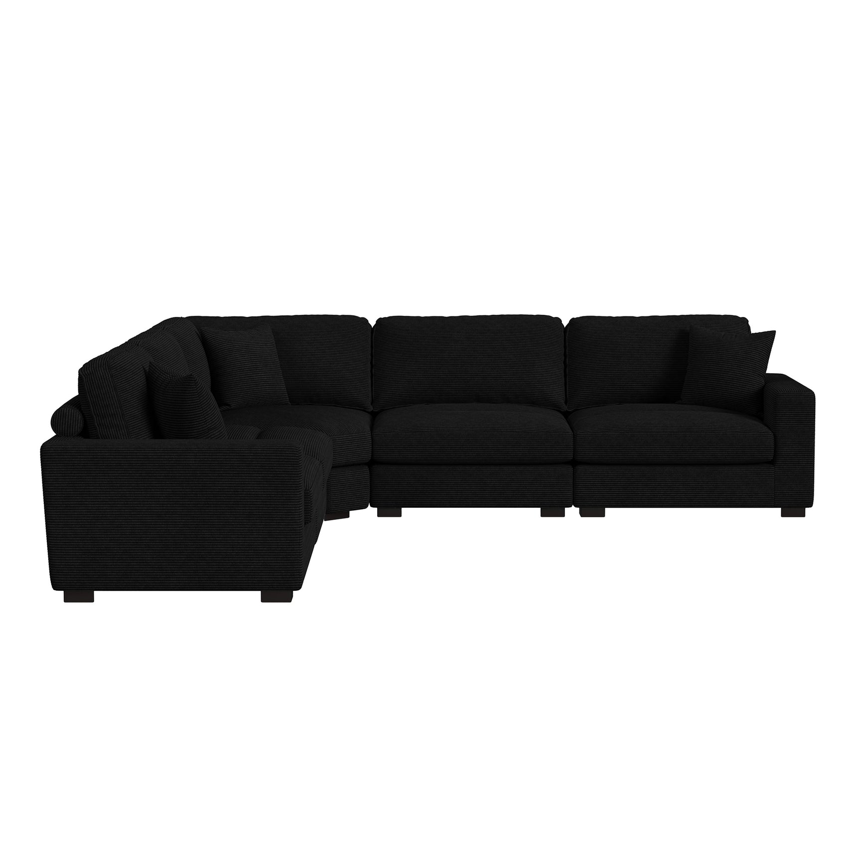 Arizona Modular RHF Armchair with 1 pillow 20" in Steno Black - Tampa Furniture Outlet