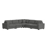 Arizona Modular Wedge with 1 pillow 20" in Steno Charcoal - Tampa Furniture Outlet