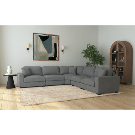 Arizona Modular LHF Armchair with 1 pillow 20" in Steno Charcoal - Tampa Furniture Outlet