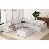 Arizona Modular Ottoman in Steno Stone - Tampa Furniture Outlet