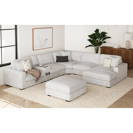 Arizona Modular Ottoman in Steno Stone - Tampa Furniture Outlet