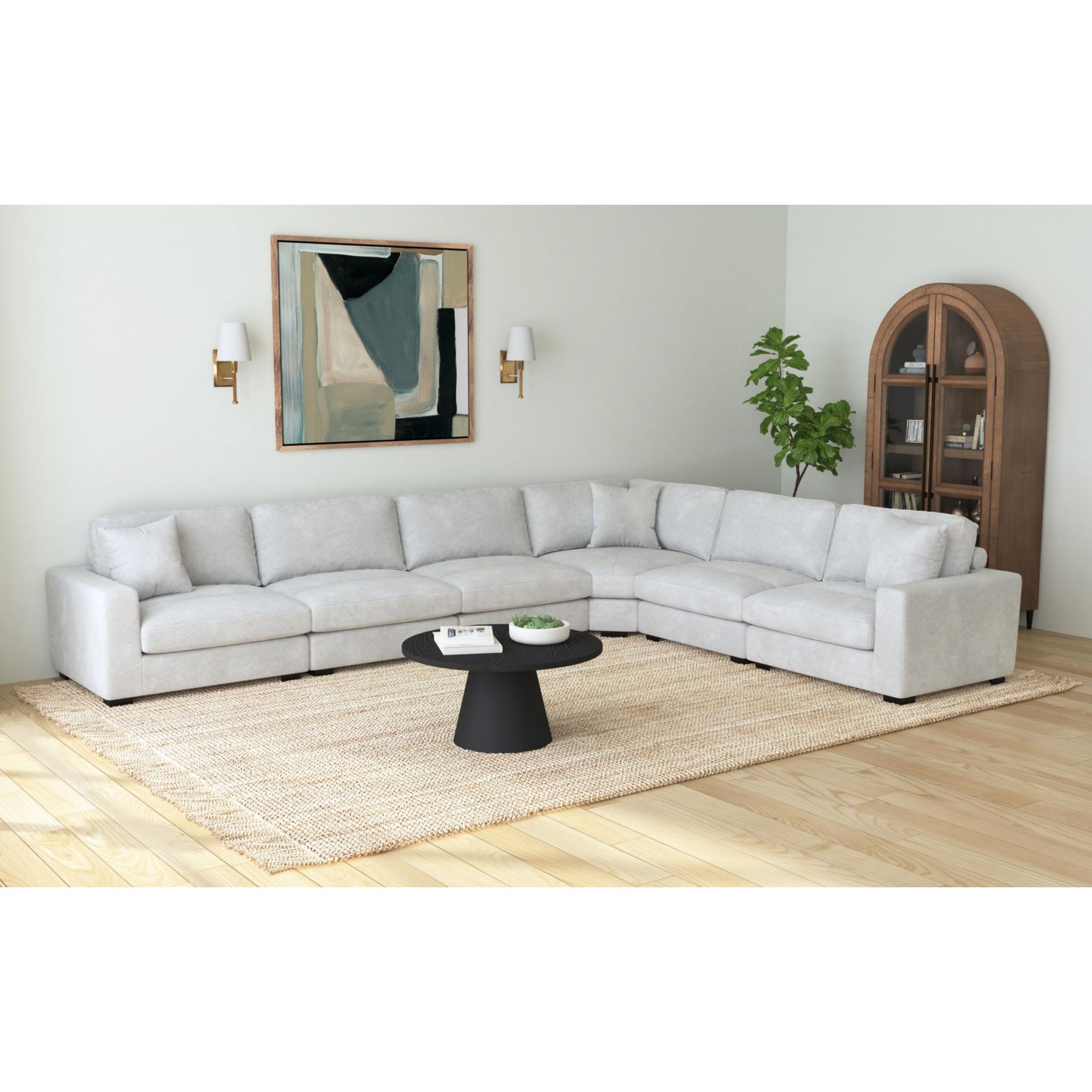 Arizona Modular Armless Chair in Steno Stone - Tampa Furniture Outlet