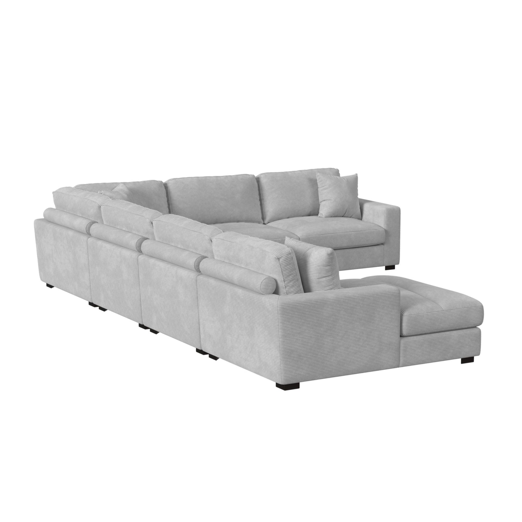 Arizona Modular RHF Armchair with 1 pillow 20" in Steno Stone - Tampa Furniture Outlet