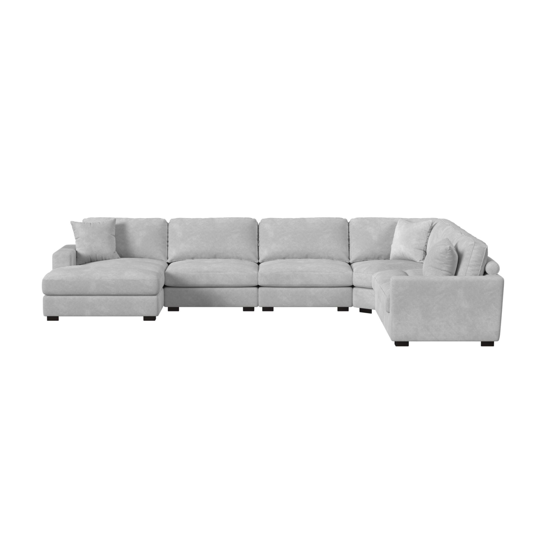 Arizona Modular RHF Armchair with 1 pillow 20" in Steno Stone - Tampa Furniture Outlet