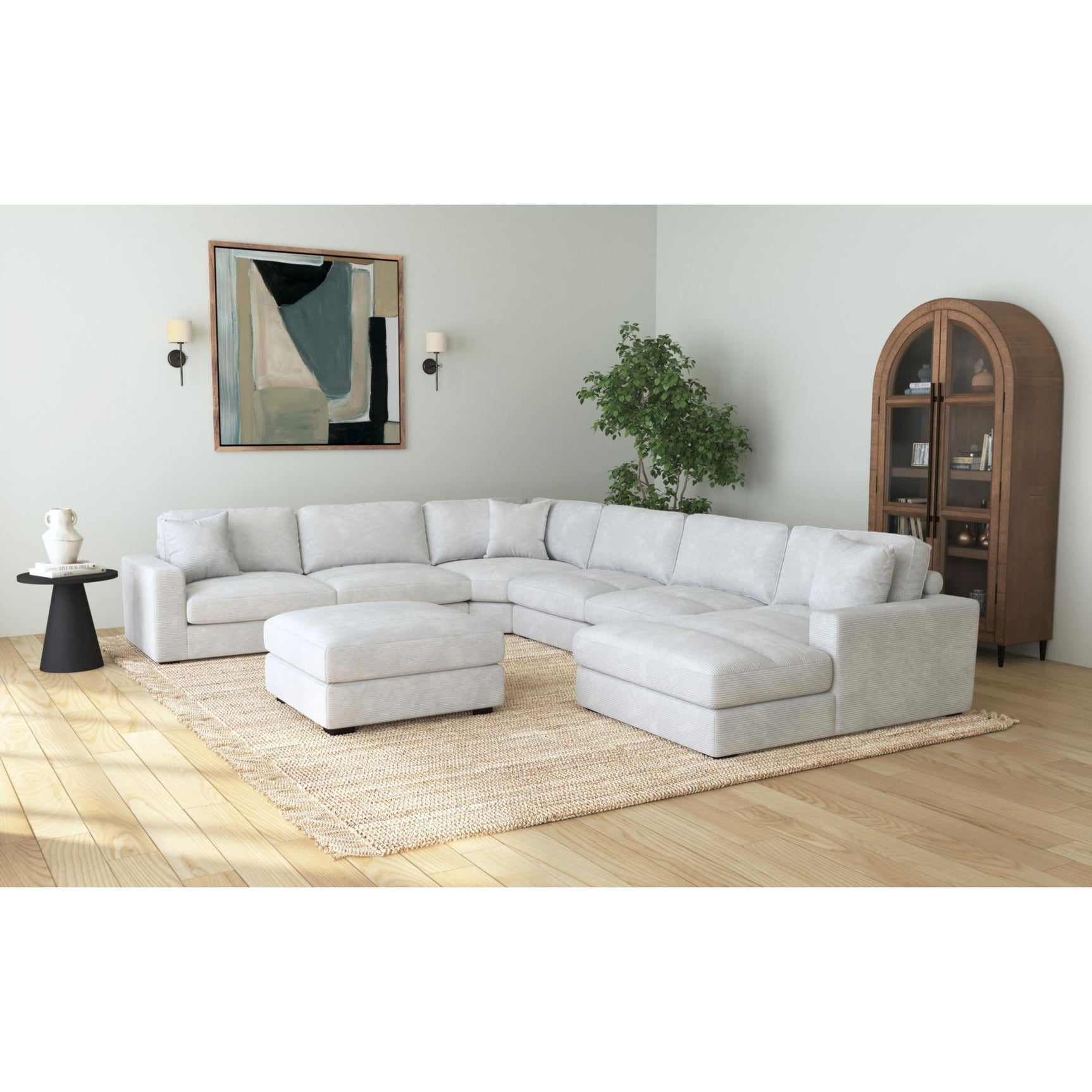 Arizona Modular Armless Chair in Steno Stone - Tampa Furniture Outlet