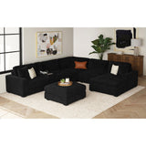 Arizona Modular Wedge with 1 pillow 20" in Steno Black - Tampa Furniture Outlet