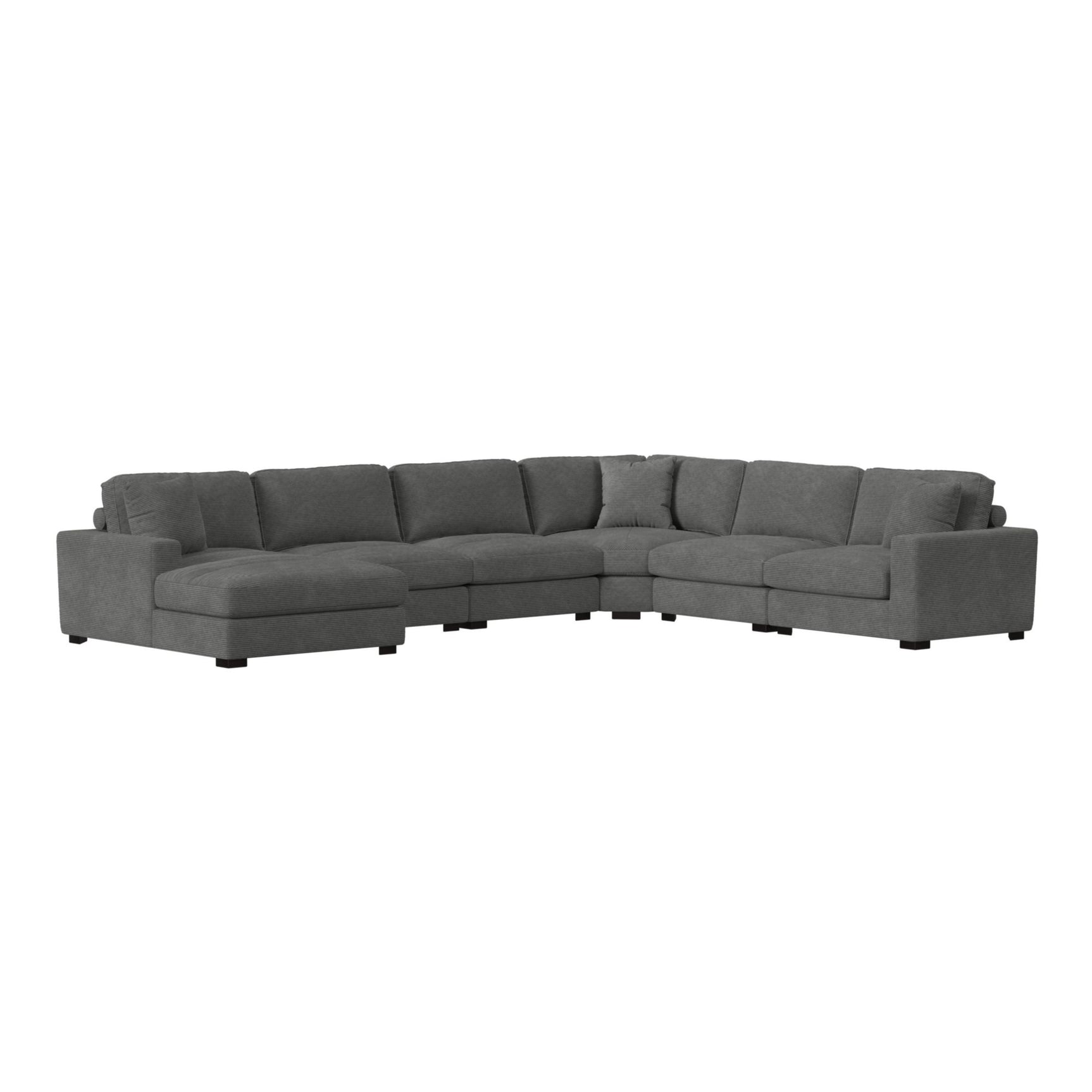 Arizona Modular LHF Chaise with 1 pillow 20" in Steno Charcoal - Tampa Furniture Outlet