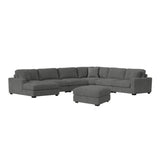 Arizona Modular RHF Armchair with 1 pillow 20" in Steno Charcoal - Tampa Furniture Outlet