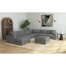 Arizona Modular RHF Armchair with 1 pillow 20" in Steno Charcoal – SKU U-8540-9442-150 | Elements
