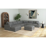 Arizona Modular LHF Chaise with 1 pillow 20" in Steno Charcoal - Tampa Furniture Outlet