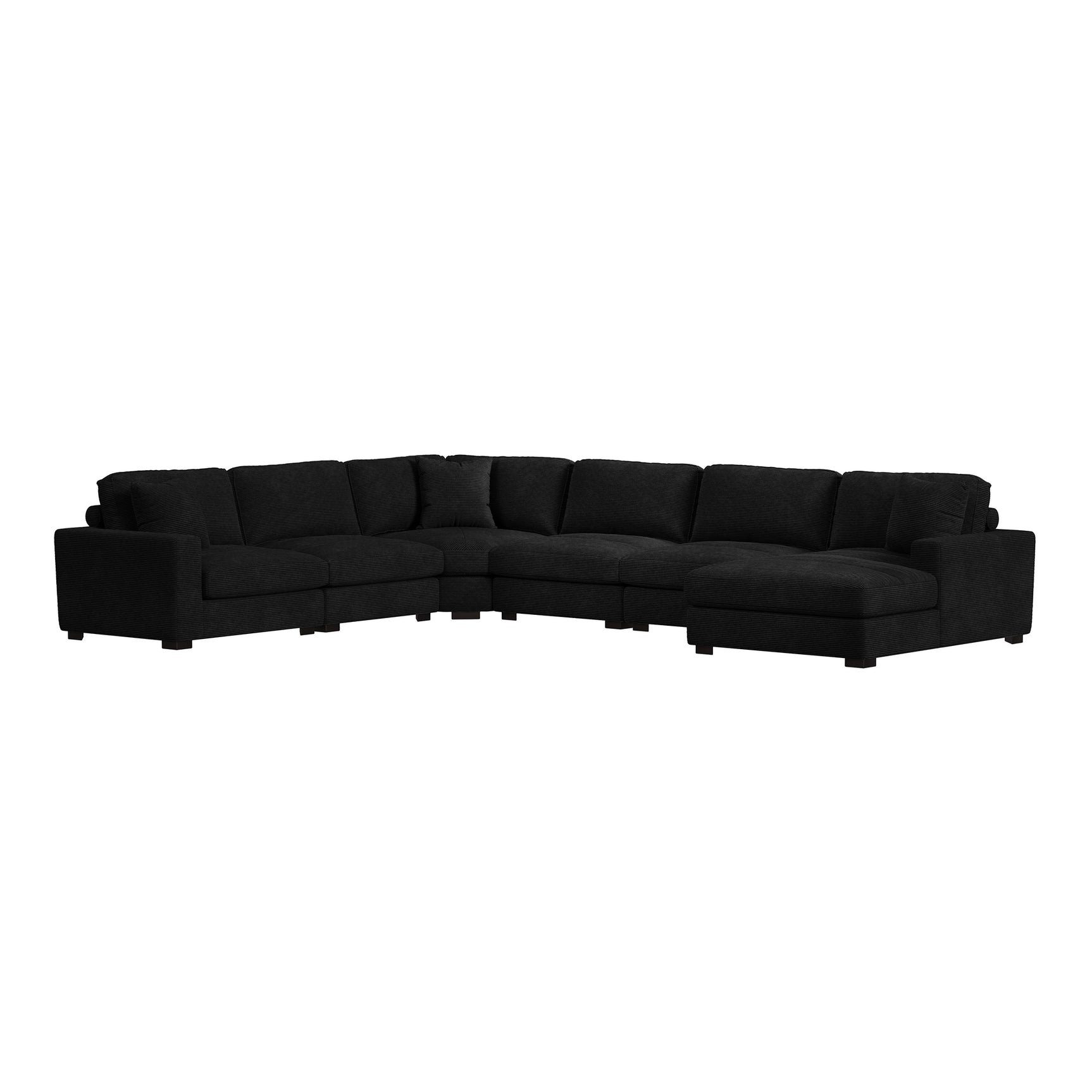 Arizona Modular Wedge with 1 pillow 20" in Steno Black - Tampa Furniture Outlet