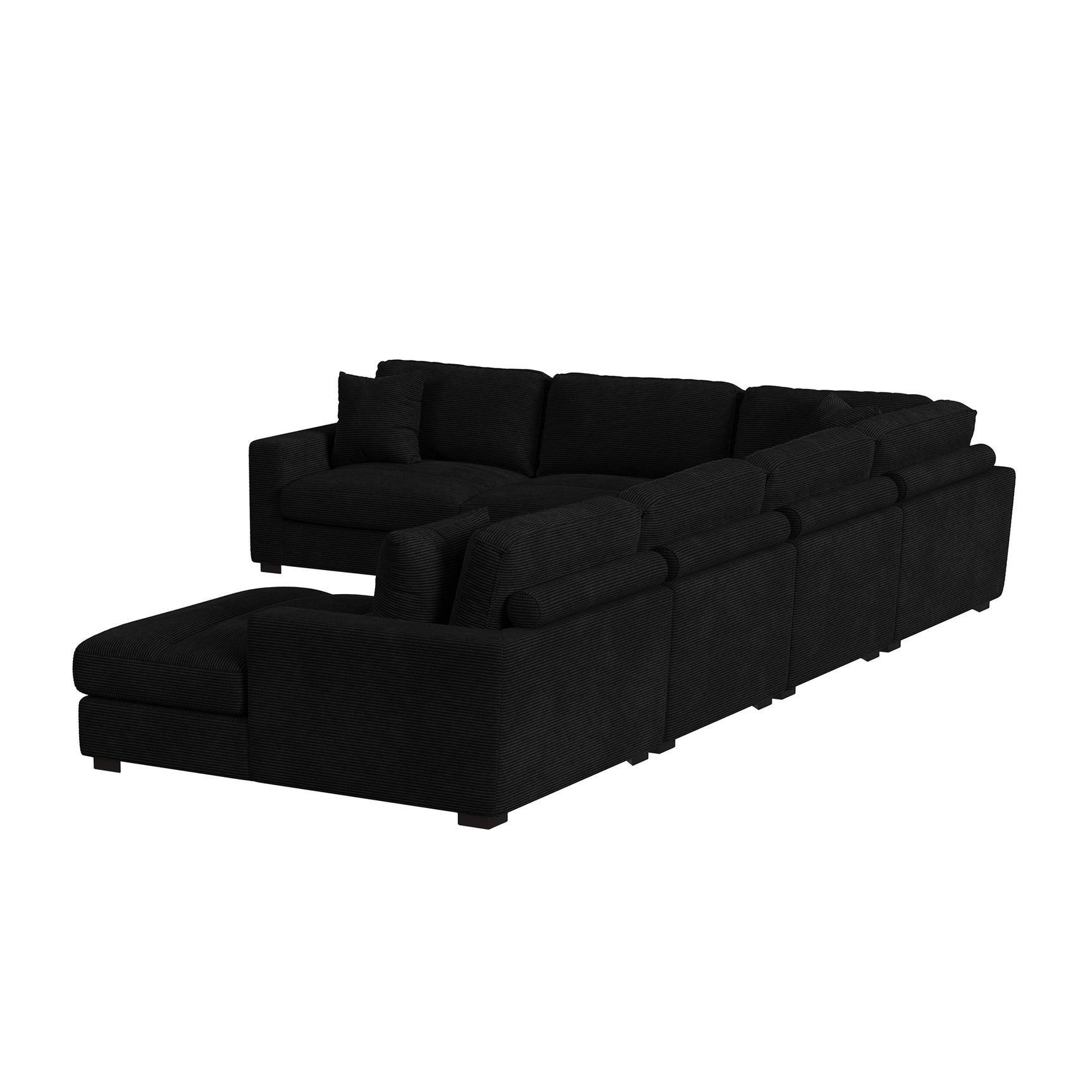 Arizona Modular Wedge with 1 pillow 20" in Steno Black - Tampa Furniture Outlet