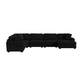 Arizona Modular Wedge with 1 pillow 20" in Steno Black - Tampa Furniture Outlet