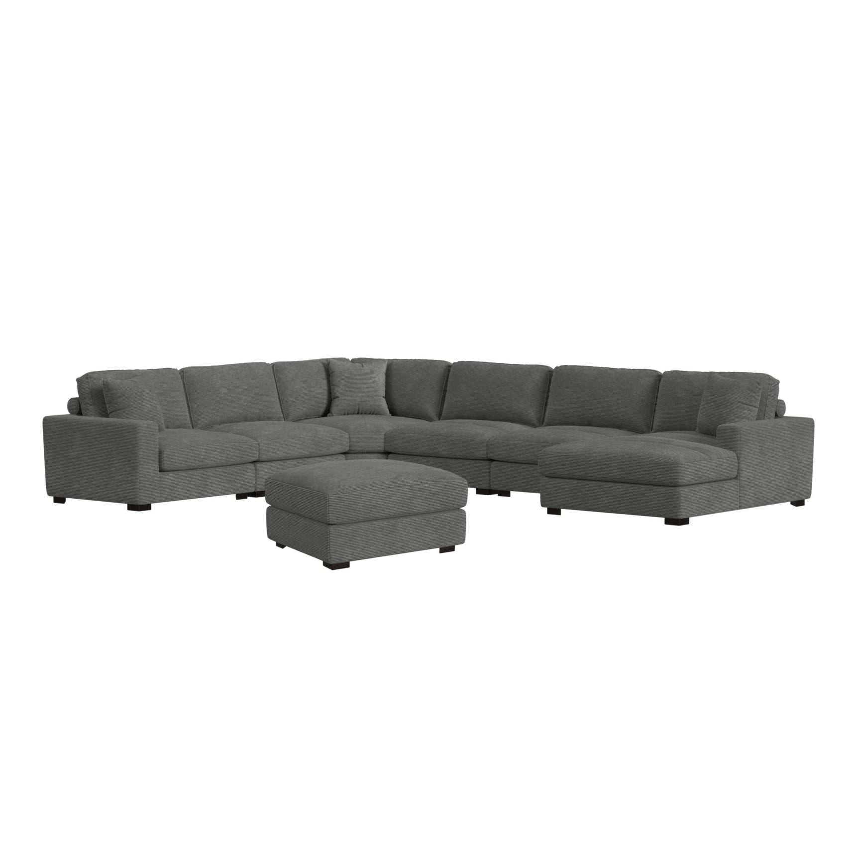 Arizona Modular LHF Armchair with 1 pillow 20" in Steno Charcoal - Tampa Furniture Outlet