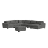 Arizona Modular RHF Chaise with 1 pillow 20" in Steno Charcoal - Tampa Furniture Outlet