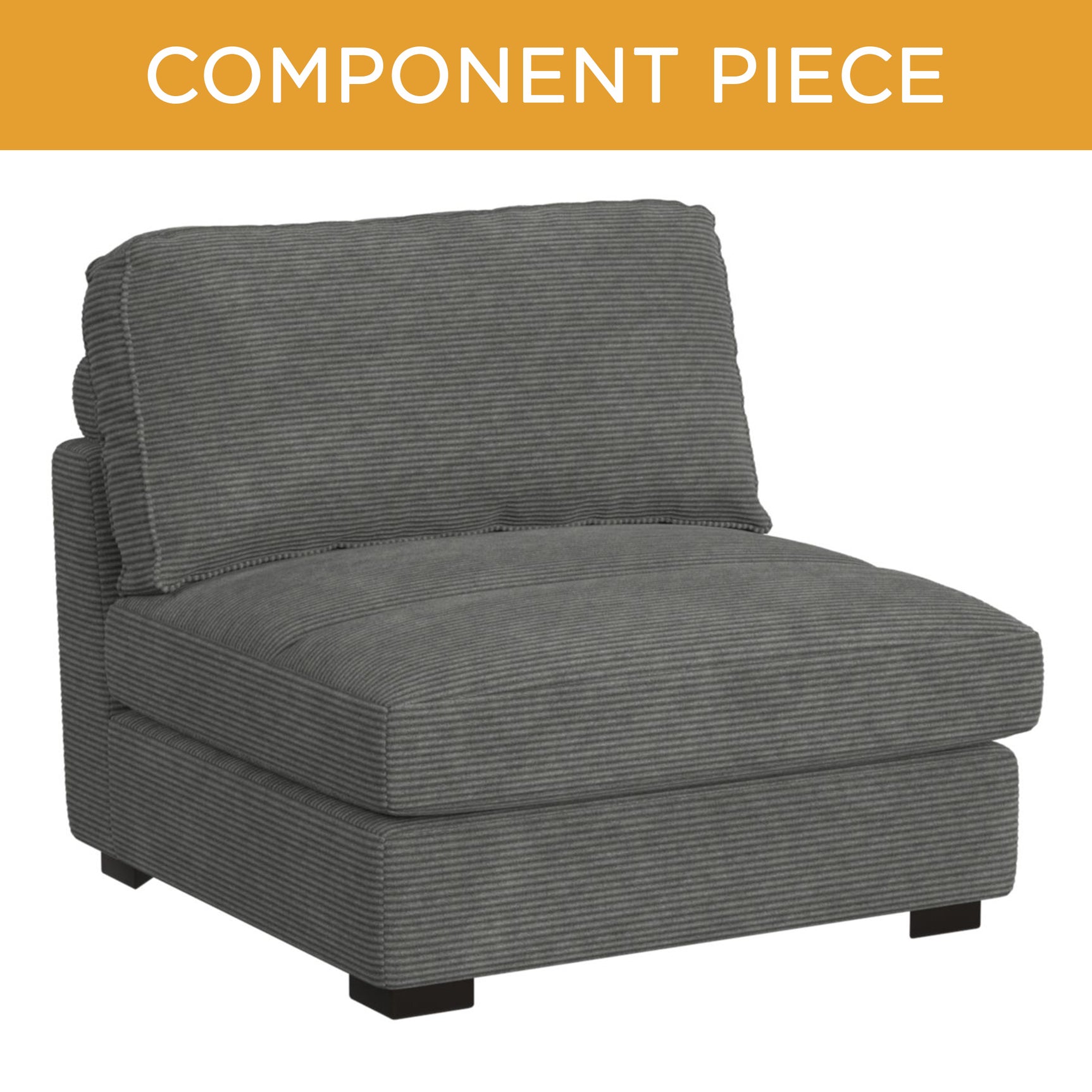 Arizona Modular Armless Chair in Steno Charcoal - Tampa Furniture Outlet