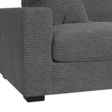 Arizona Modular LHF Armchair with 1 pillow 20" in Steno Charcoal - Tampa Furniture Outlet