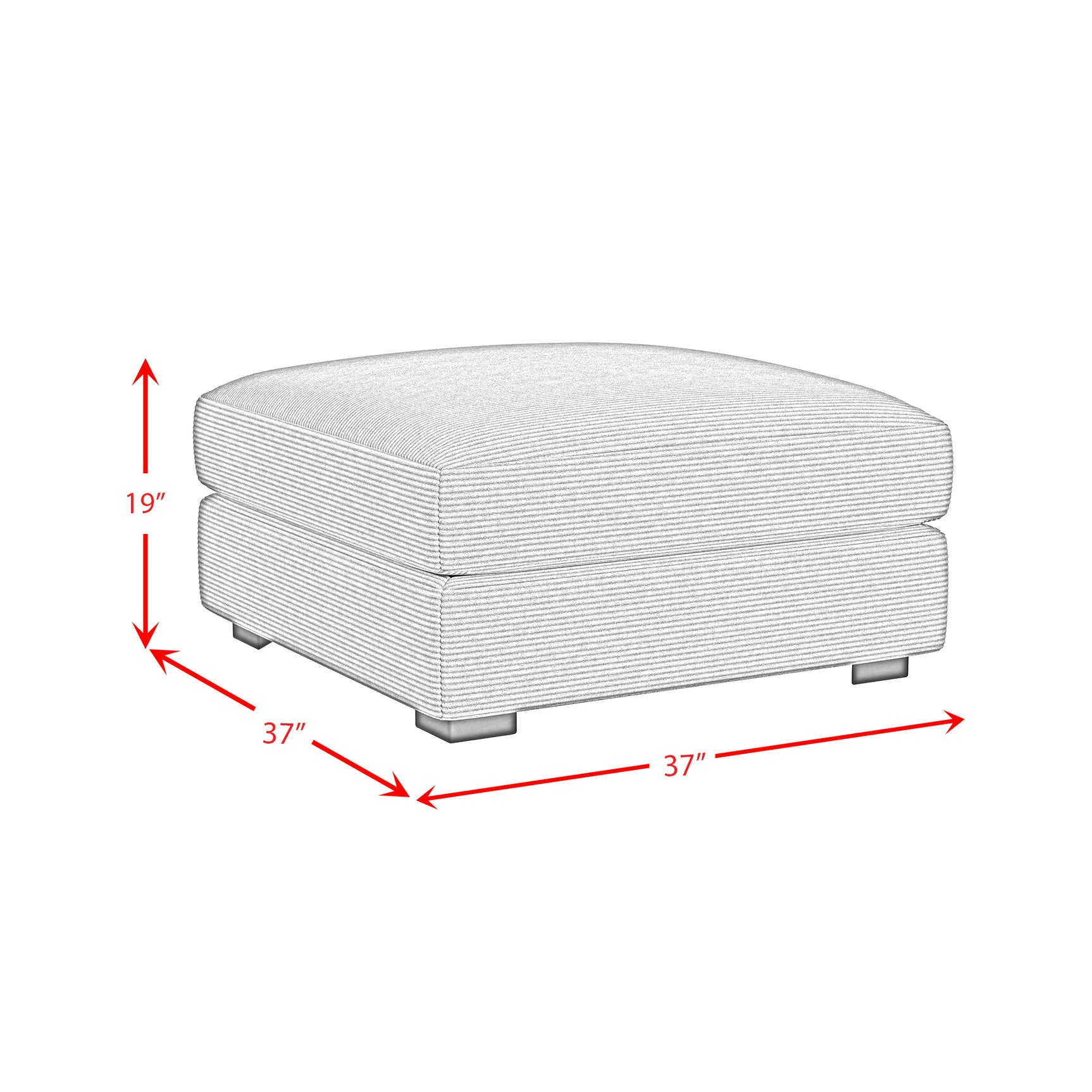 Arizona Modular Ottoman in Steno Charcoal