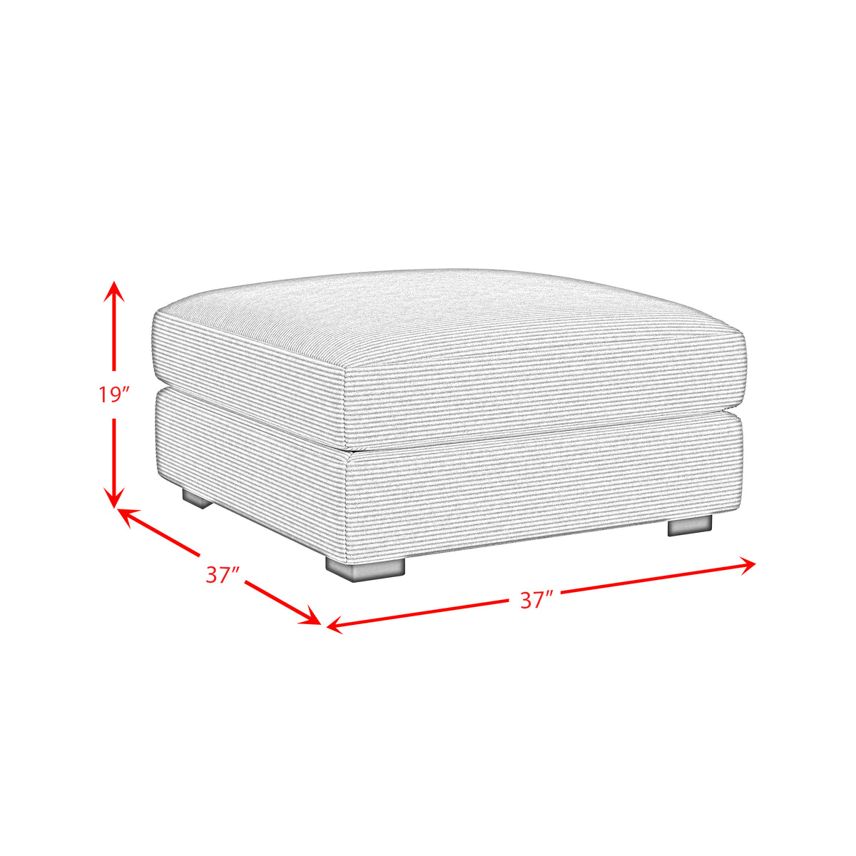 Arizona Modular Ottoman in Steno Stone