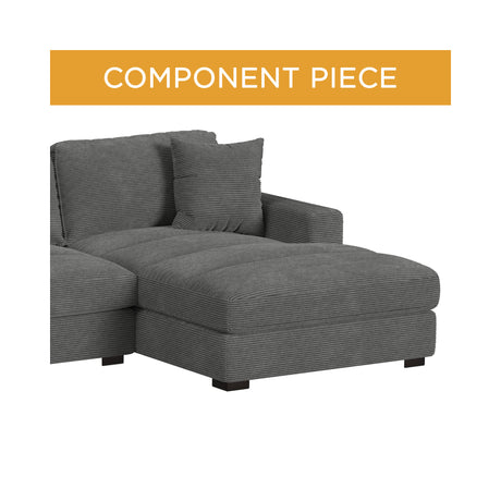 Arizona Modular RHF Chaise with 1 pillow 20" in Steno Charcoal
