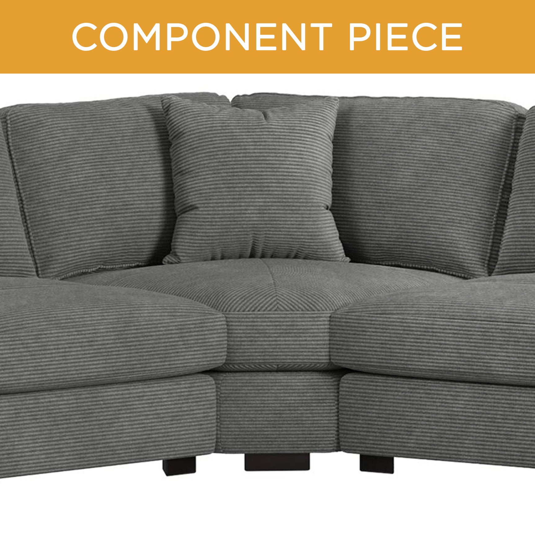 Arizona Modular Wedge with 1 pillow 20" in Steno Charcoal - Tampa Furniture Outlet