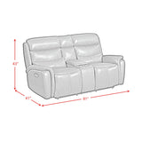 Aruba Power Motion Loveseat with Power Headrest and Console in Pebble Navy - Tampa Furniture Outlet