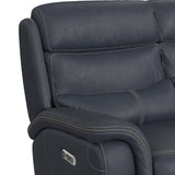 Aruba Power Motion Sofa with Power Headrest in Pebble Navy - Tampa Furniture Outlet