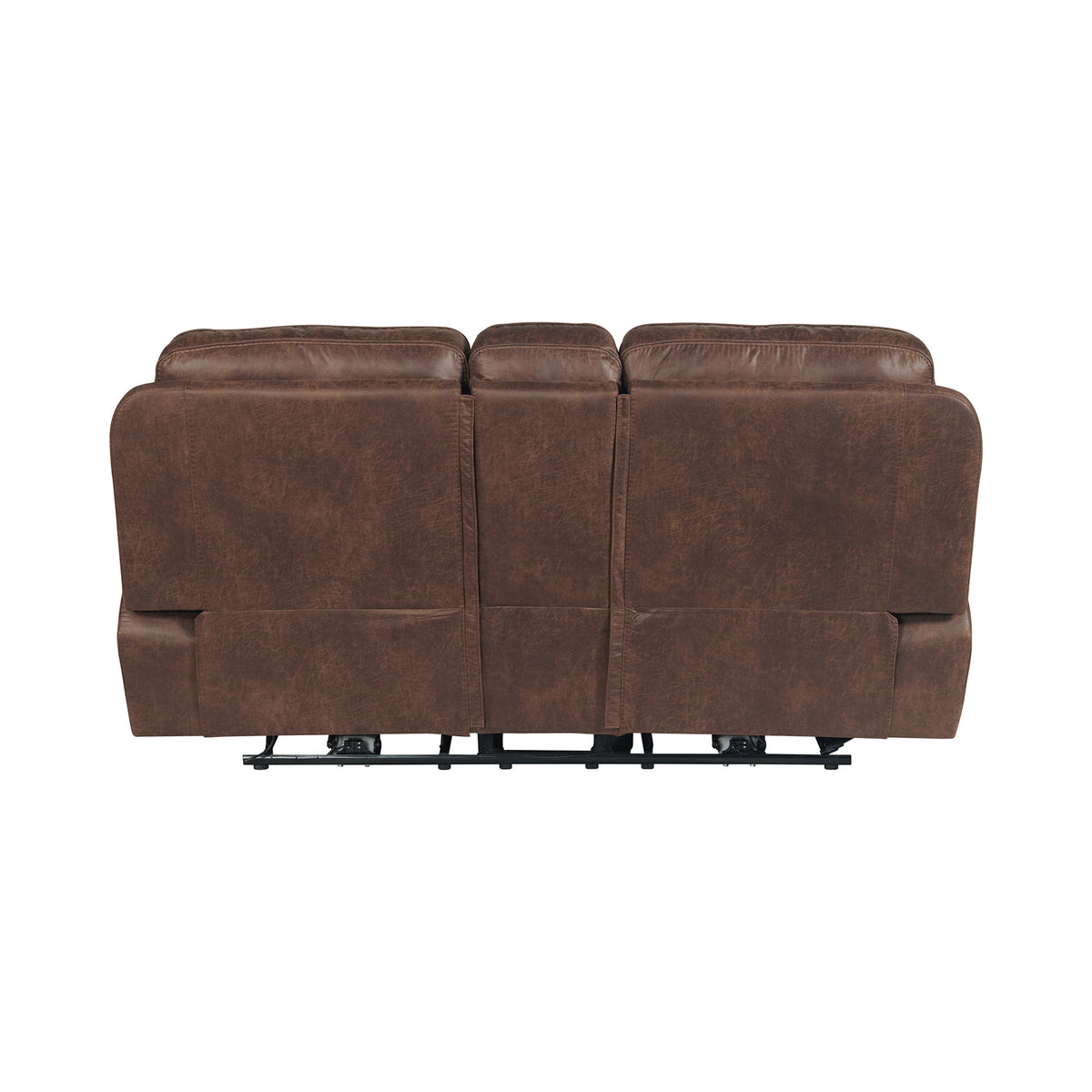 Atlantis Power Motion Loveseat with Power Motion Head Recliner & Console in Heritage Brown