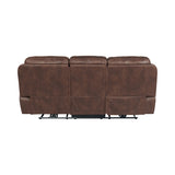 Atlantis Power Motion Sofa with Power Motion Head Recliner in Heritage Brown