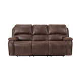 Atlantis Power Motion Sofa with Power Motion Head Recliner in Heritage Brown