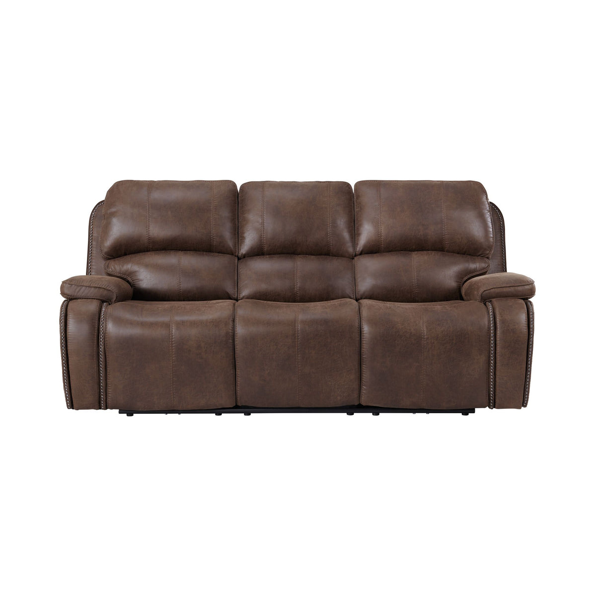 Atlantis Power Motion Sofa with Power Motion Head Recliner in Heritage Brown
