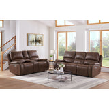 Atlantis Power Motion Loveseat with Power Motion Head Recliner & Console in Heritage Brown – SKU U-5230-8640-285PP | Elements