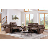 Atlantis Power Motion Loveseat with Power Motion Head Recliner & Console in Heritage Brown - Tampa Furniture Outlet