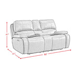 Atlantis Power Motion Loveseat with Power Motion Head Recliner & Console in Heritage Brown - Tampa Furniture Outlet