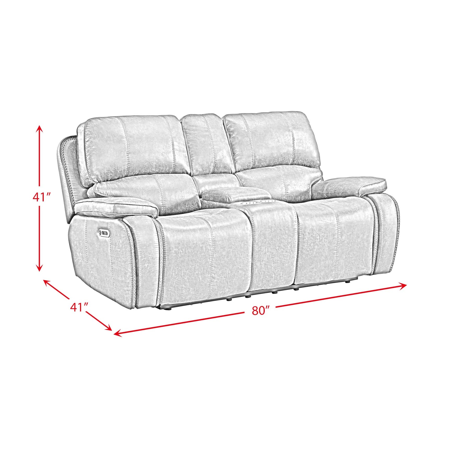 Atlantis Power Motion Loveseat with Power Motion Head Recliner & Console in Heritage Brown - Tampa Furniture Outlet