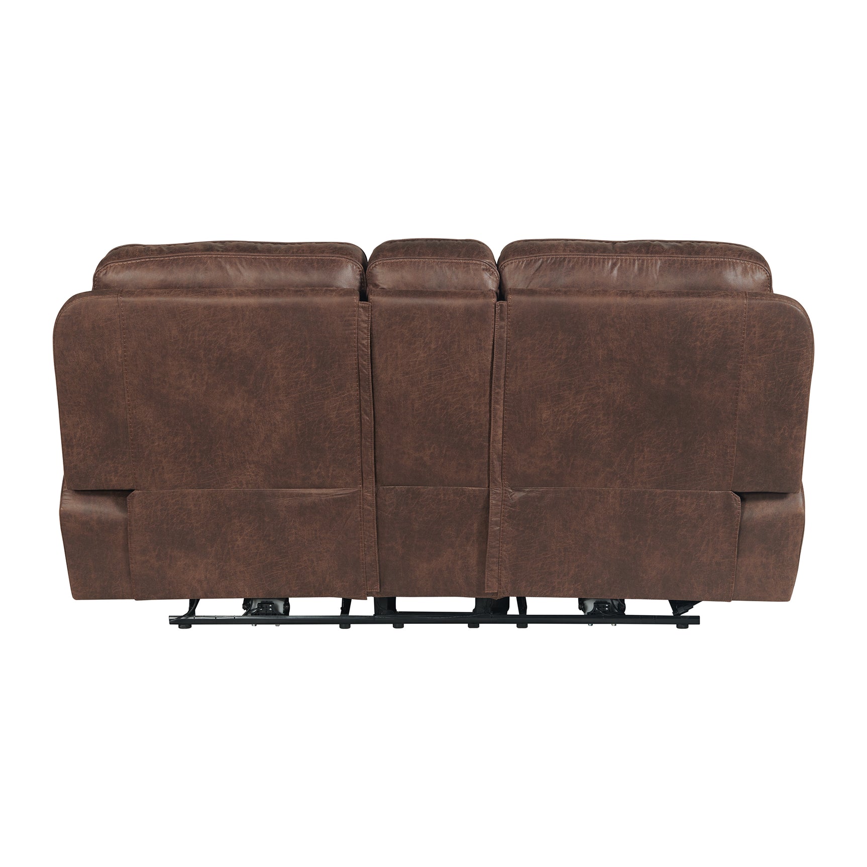 Atlantis Power Motion Loveseat with Power Motion Head Recliner & Console in Heritage Brown - Tampa Furniture Outlet
