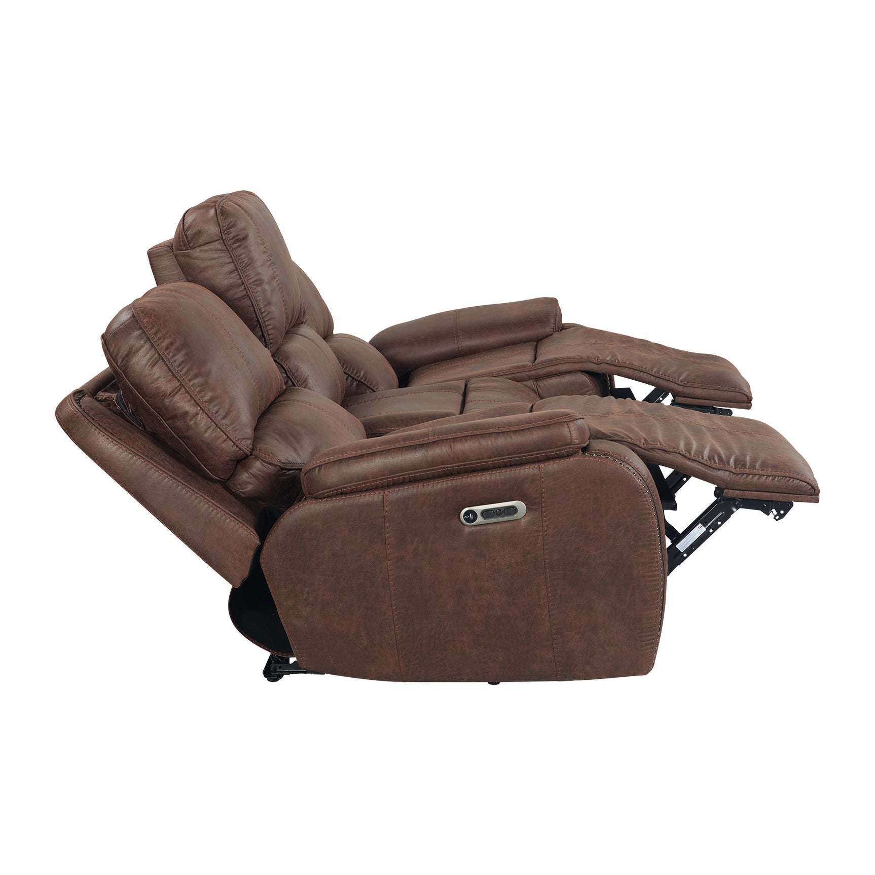 Atlantis Power Motion Sofa with Power Motion Head Recliner in Heritage Brown - Tampa Furniture Outlet