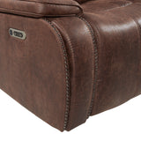 Atlantis Power Motion Loveseat with Power Motion Head Recliner & Console in Heritage Brown - Tampa Furniture Outlet